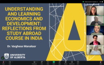 Професор Університету Альберти Варгіз Маналуур провів відкриту лекцію про економіку розвитку та навчальні подорожі до Індії